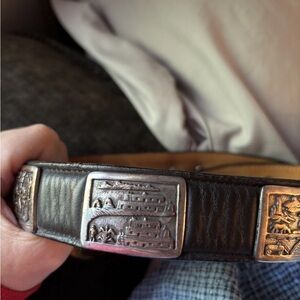 Men’s Nocona Black Leather Concho Belt Size 30 Vintage Western